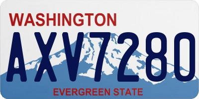 WA license plate AXV7280