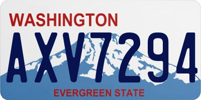 WA license plate AXV7294