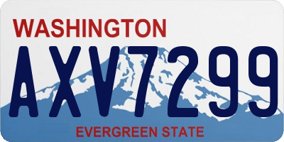 WA license plate AXV7299