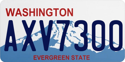 WA license plate AXV7300