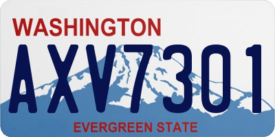 WA license plate AXV7301