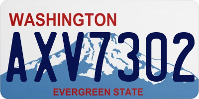 WA license plate AXV7302