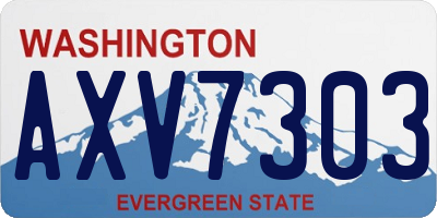 WA license plate AXV7303