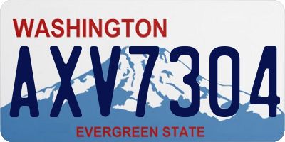 WA license plate AXV7304