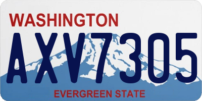 WA license plate AXV7305