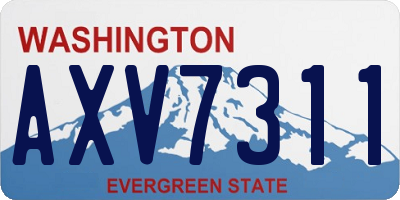 WA license plate AXV7311
