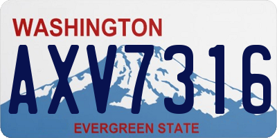 WA license plate AXV7316