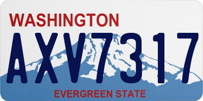 WA license plate AXV7317