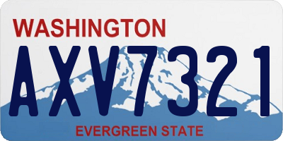 WA license plate AXV7321