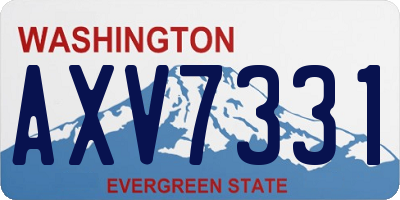 WA license plate AXV7331