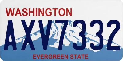 WA license plate AXV7332