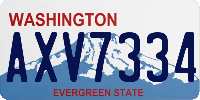 WA license plate AXV7334