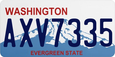 WA license plate AXV7335