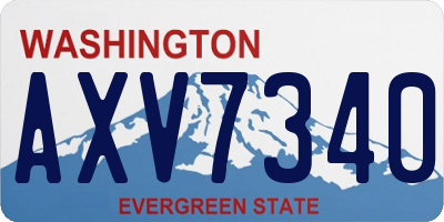 WA license plate AXV7340
