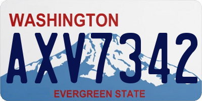 WA license plate AXV7342