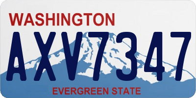 WA license plate AXV7347
