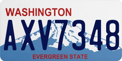 WA license plate AXV7348
