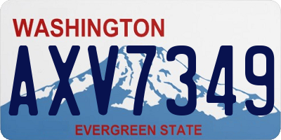 WA license plate AXV7349
