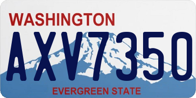 WA license plate AXV7350
