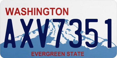 WA license plate AXV7351