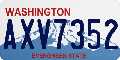 WA license plate AXV7352