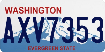 WA license plate AXV7353