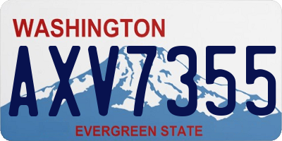 WA license plate AXV7355