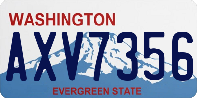 WA license plate AXV7356