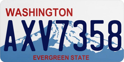 WA license plate AXV7358