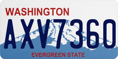 WA license plate AXV7360