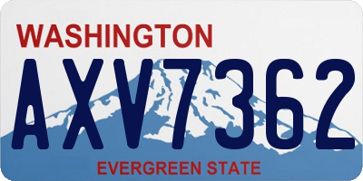 WA license plate AXV7362