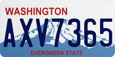 WA license plate AXV7365