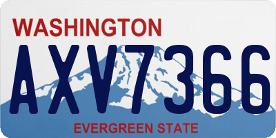 WA license plate AXV7366