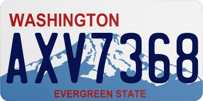 WA license plate AXV7368