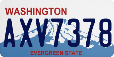 WA license plate AXV7378