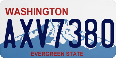 WA license plate AXV7380