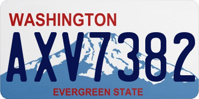 WA license plate AXV7382