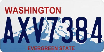 WA license plate AXV7384