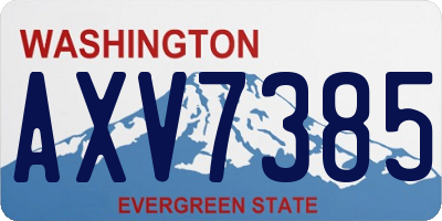 WA license plate AXV7385