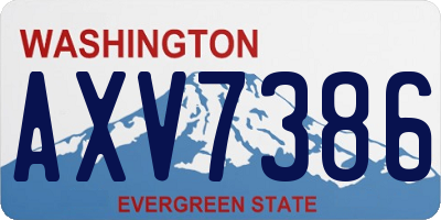 WA license plate AXV7386