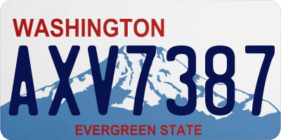 WA license plate AXV7387