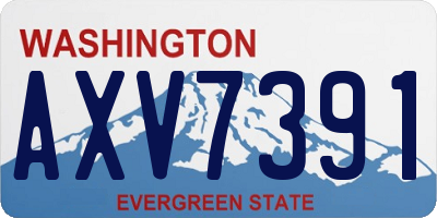 WA license plate AXV7391