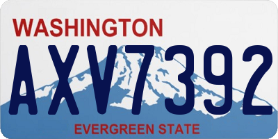 WA license plate AXV7392