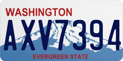 WA license plate AXV7394
