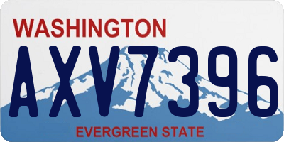 WA license plate AXV7396