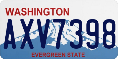 WA license plate AXV7398