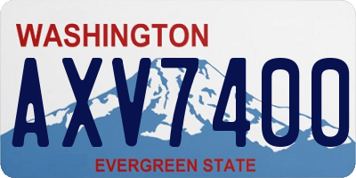 WA license plate AXV7400