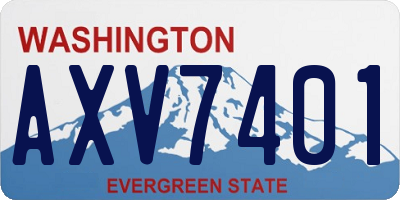 WA license plate AXV7401