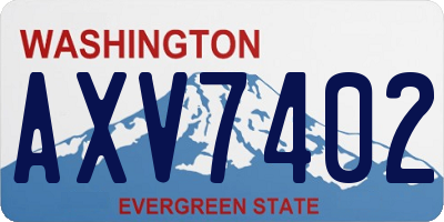 WA license plate AXV7402