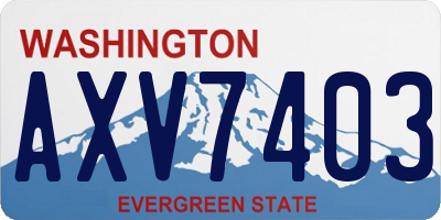 WA license plate AXV7403
